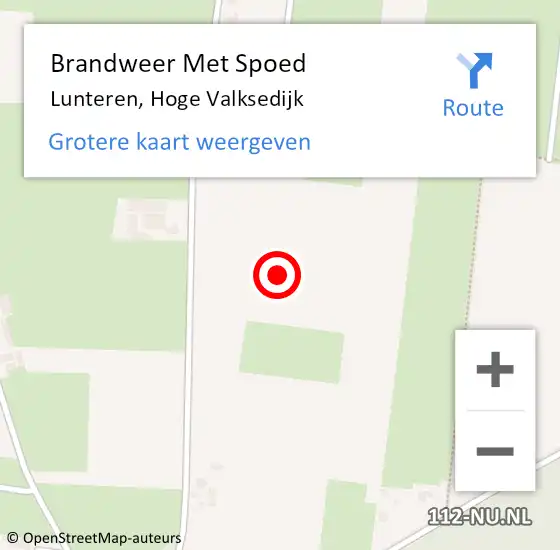 Locatie op kaart van de 112 melding: Brandweer Met Spoed Naar Lunteren, Hoge Valksedijk op 23 februari 2022 11:47