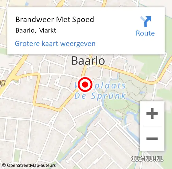 Locatie op kaart van de 112 melding: Brandweer Met Spoed Naar Baarlo, Markt op 23 februari 2022 12:12