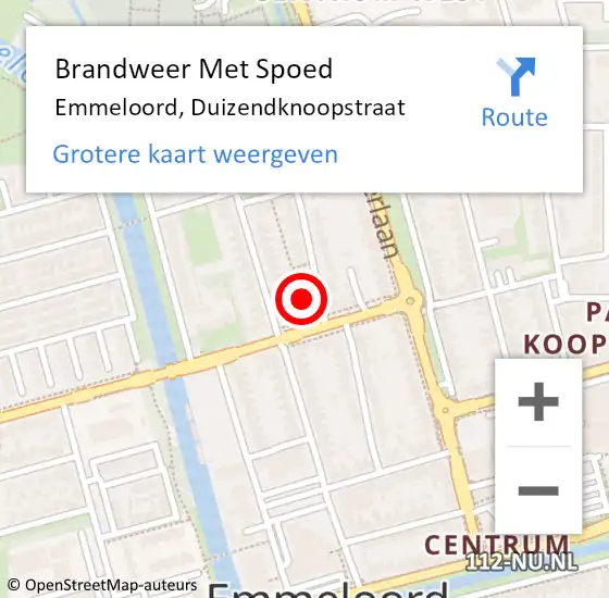 Locatie op kaart van de 112 melding: Brandweer Met Spoed Naar Emmeloord, Duizendknoopstraat op 23 februari 2022 12:26