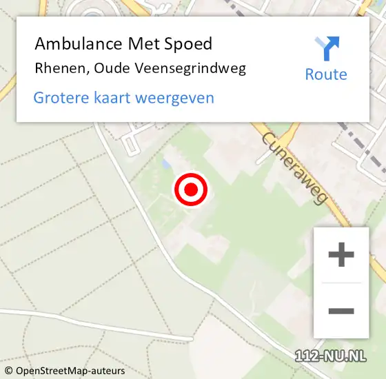 Locatie op kaart van de 112 melding: Ambulance Met Spoed Naar Rhenen, Oude Veensegrindweg op 23 februari 2022 12:44