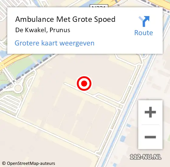 Locatie op kaart van de 112 melding: Ambulance Met Grote Spoed Naar De Kwakel, Prunus op 23 februari 2022 13:24