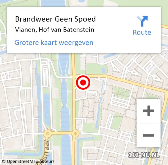 Locatie op kaart van de 112 melding: Brandweer Geen Spoed Naar Vianen, Hof van Batenstein op 23 februari 2022 14:10