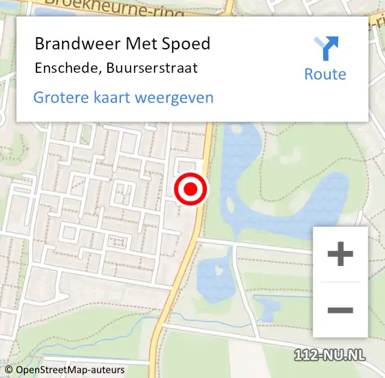 Locatie op kaart van de 112 melding: Brandweer Met Spoed Naar Enschede, Buurserstraat op 23 februari 2022 15:19