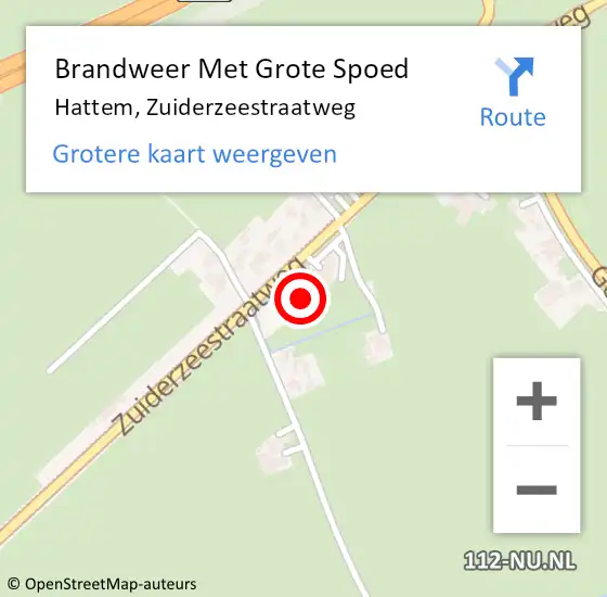 Locatie op kaart van de 112 melding: Brandweer Met Grote Spoed Naar Hattem, Zuiderzeestraatweg op 23 februari 2022 16:01