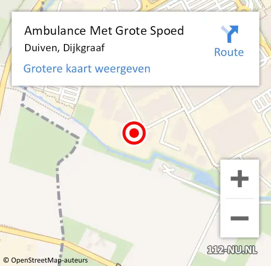 Locatie op kaart van de 112 melding: Ambulance Met Grote Spoed Naar Duiven, Dijkgraaf op 23 februari 2022 16:24