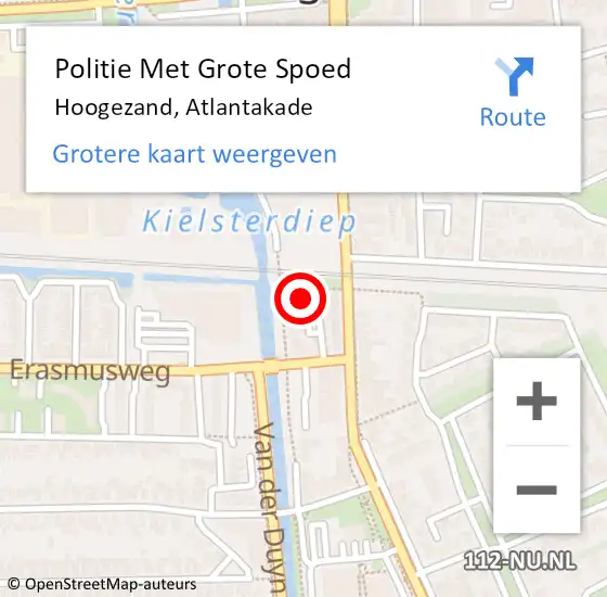 Locatie op kaart van de 112 melding: Politie Met Grote Spoed Naar Hoogezand, Atlantakade op 23 februari 2022 16:31