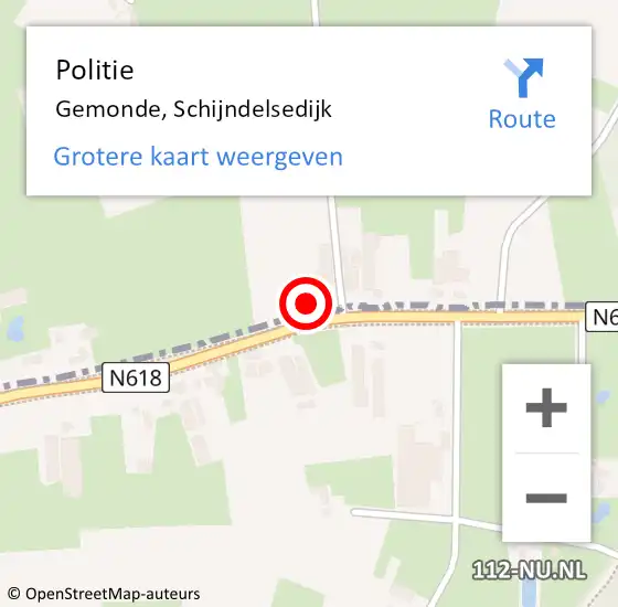 Locatie op kaart van de 112 melding: Politie Gemonde, Schijndelsedijk op 23 februari 2022 16:55