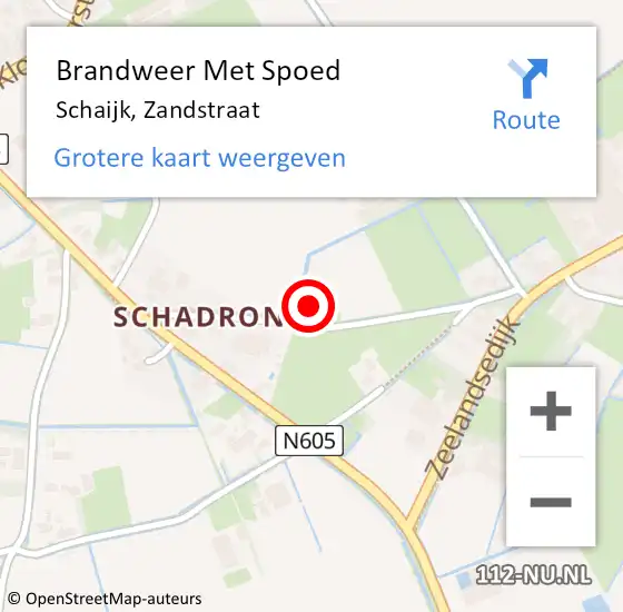 Locatie op kaart van de 112 melding: Brandweer Met Spoed Naar Schaijk, Zandstraat op 23 februari 2022 16:58