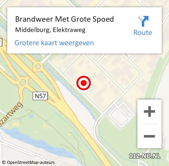 Locatie op kaart van de 112 melding: Brandweer Met Grote Spoed Naar Middelburg, Elektraweg op 23 februari 2022 17:16