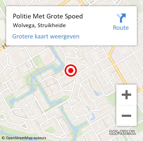 Locatie op kaart van de 112 melding: Politie Met Grote Spoed Naar Wolvega, Struikheide op 23 februari 2022 17:17