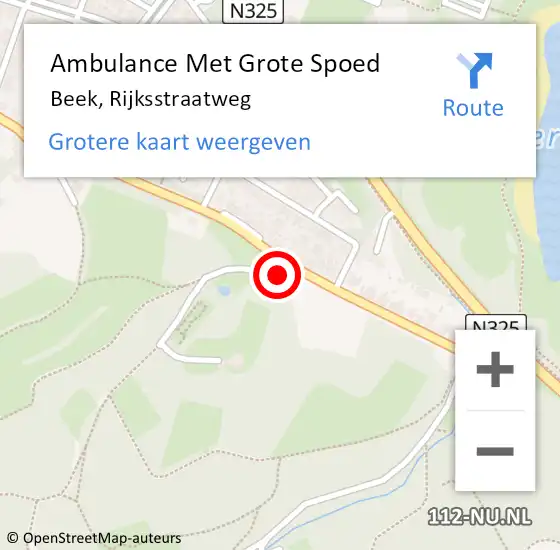 Locatie op kaart van de 112 melding: Ambulance Met Grote Spoed Naar Beek, Rijksstraatweg op 23 februari 2022 17:24