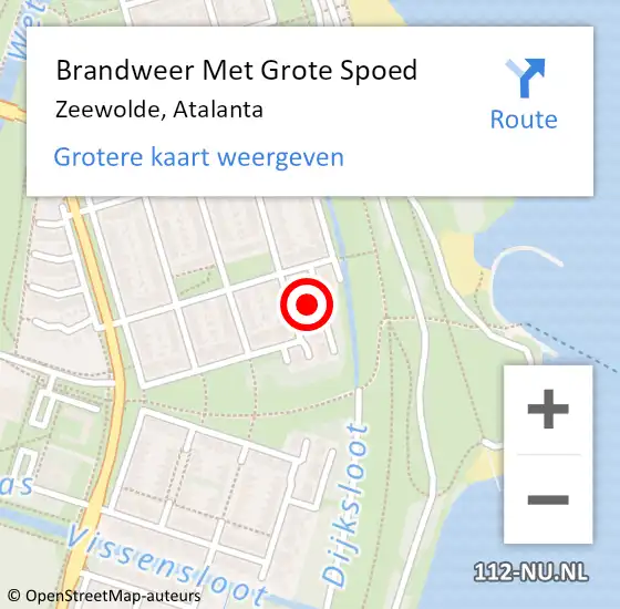 Locatie op kaart van de 112 melding: Brandweer Met Grote Spoed Naar Zeewolde, Atalanta op 23 februari 2022 18:42