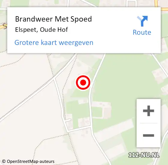 Locatie op kaart van de 112 melding: Brandweer Met Spoed Naar Elspeet, Oude Hof op 23 februari 2022 19:15