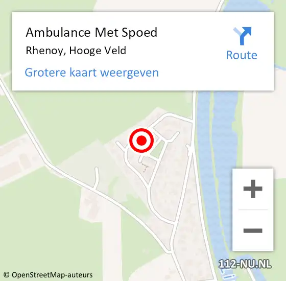 Locatie op kaart van de 112 melding: Ambulance Met Spoed Naar Rhenoy, Hooge Veld op 23 februari 2022 19:49