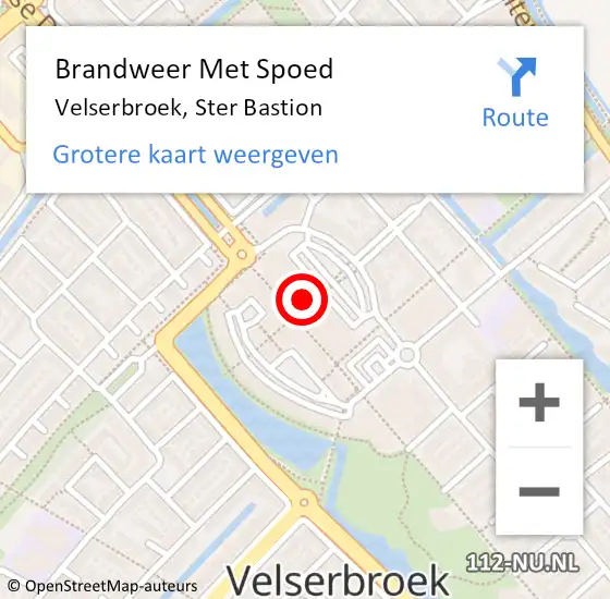 Locatie op kaart van de 112 melding: Brandweer Met Spoed Naar Velserbroek, Ster Bastion op 23 februari 2022 20:12