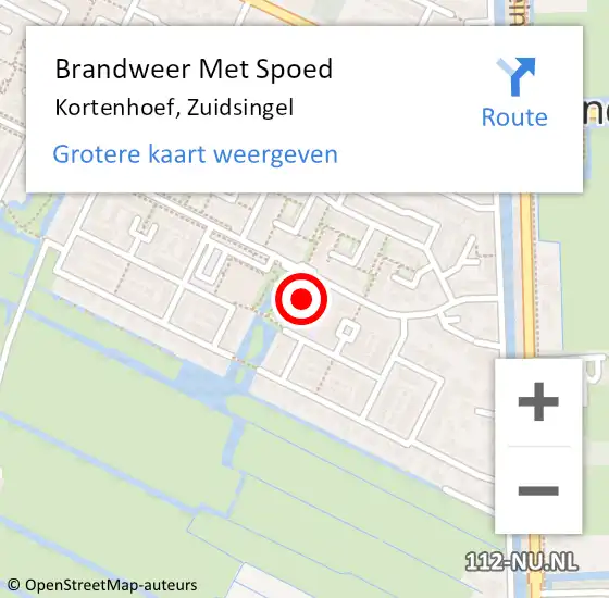 Locatie op kaart van de 112 melding: Brandweer Met Spoed Naar Kortenhoef, Zuidsingel op 23 februari 2022 20:12