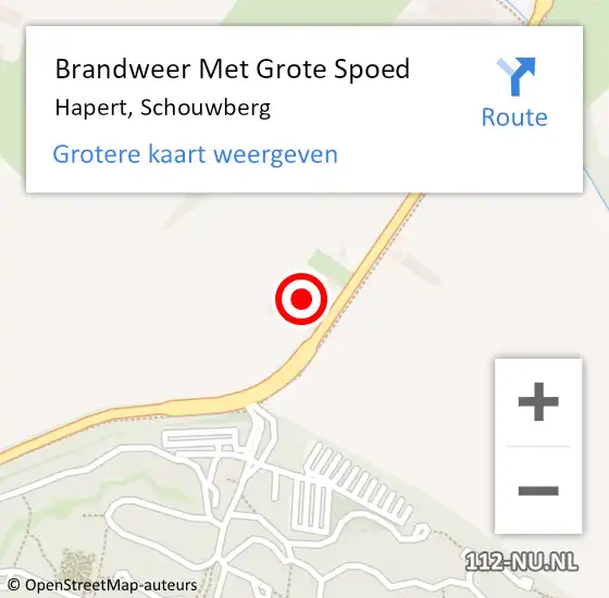 Locatie op kaart van de 112 melding: Brandweer Met Grote Spoed Naar Hapert, Schouwberg op 23 februari 2022 20:14