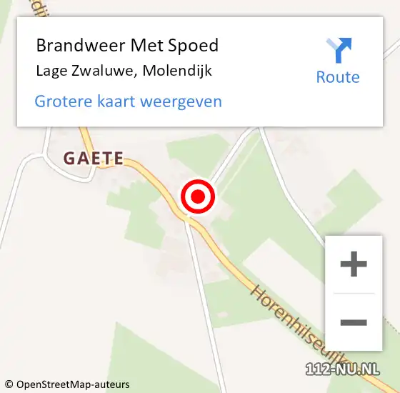 Locatie op kaart van de 112 melding: Brandweer Met Spoed Naar Lage Zwaluwe, Molendijk op 23 februari 2022 21:20