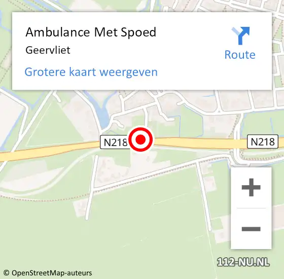 Locatie op kaart van de 112 melding: Ambulance Met Spoed Naar Geervliet op 23 februari 2022 22:20