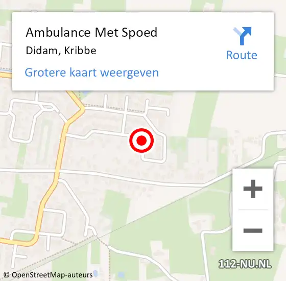 Locatie op kaart van de 112 melding: Ambulance Met Spoed Naar Didam, Kribbe op 23 februari 2022 23:26