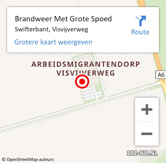 Locatie op kaart van de 112 melding: Brandweer Met Grote Spoed Naar Swifterbant, Visvijverweg op 24 februari 2022 00:14