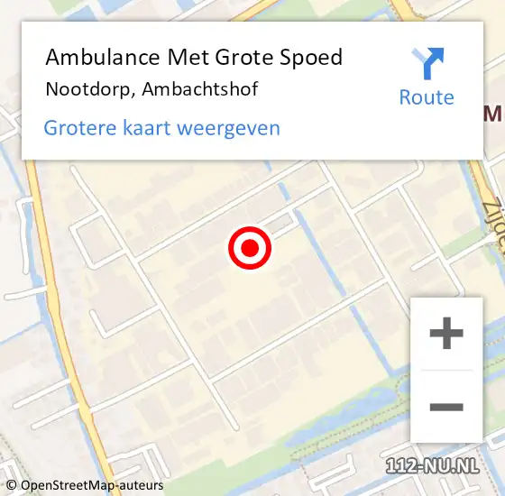 Locatie op kaart van de 112 melding: Ambulance Met Grote Spoed Naar Nootdorp, Ambachtshof op 24 februari 2022 00:22