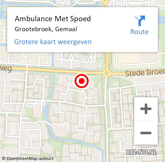 Locatie op kaart van de 112 melding: Ambulance Met Spoed Naar Grootebroek, Gemaal op 24 februari 2022 01:27