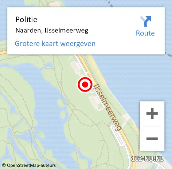 Locatie op kaart van de 112 melding: Politie Naarden, IJsselmeerweg op 24 februari 2022 01:36