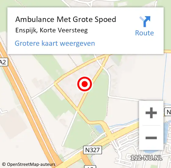 Locatie op kaart van de 112 melding: Ambulance Met Grote Spoed Naar Enspijk, Korte Veersteeg op 24 februari 2022 01:57