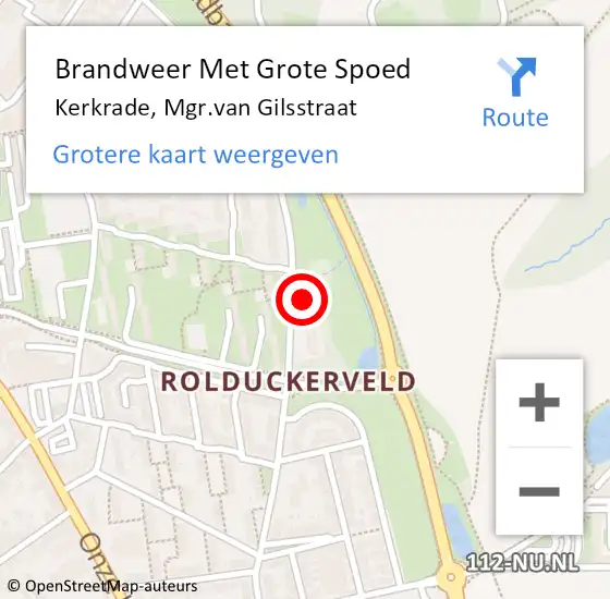 Locatie op kaart van de 112 melding: Brandweer Met Grote Spoed Naar Kerkrade, Mgr.van Gilsstraat op 24 februari 2022 02:23