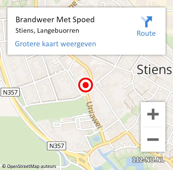 Locatie op kaart van de 112 melding: Brandweer Met Spoed Naar Stiens, Langebuorren op 24 februari 2022 02:58