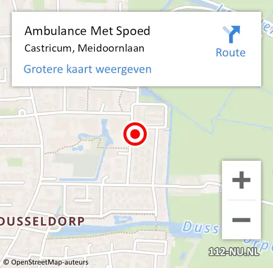 Locatie op kaart van de 112 melding: Ambulance Met Spoed Naar Castricum, Meidoornlaan op 24 februari 2022 04:57