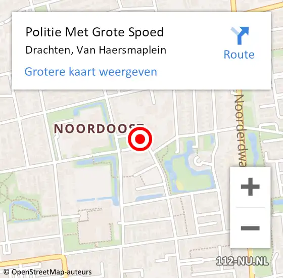 Locatie op kaart van de 112 melding: Politie Met Grote Spoed Naar Drachten, Van Haersmaplein op 24 februari 2022 05:10