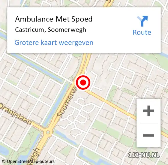 Locatie op kaart van de 112 melding: Ambulance Met Spoed Naar Castricum, Soomerwegh op 24 februari 2022 07:24