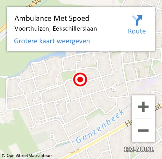 Locatie op kaart van de 112 melding: Ambulance Met Spoed Naar Voorthuizen, Eekschillerslaan op 24 februari 2022 07:36