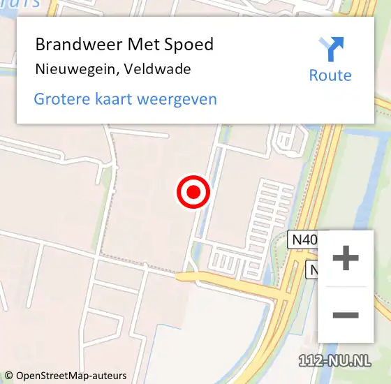 Locatie op kaart van de 112 melding: Brandweer Met Spoed Naar Nieuwegein, Veldwade op 24 februari 2022 08:01