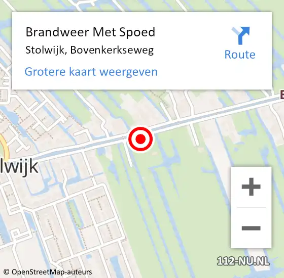 Locatie op kaart van de 112 melding: Brandweer Met Spoed Naar Stolwijk, Bovenkerkseweg op 9 juli 2014 12:45