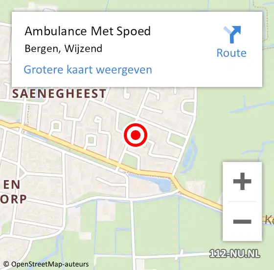 Locatie op kaart van de 112 melding: Ambulance Met Spoed Naar Bergen, Wijzend op 24 februari 2022 08:23