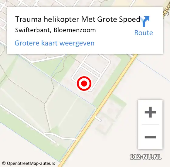 Locatie op kaart van de 112 melding: Trauma helikopter Met Grote Spoed Naar Swifterbant, Bloemenzoom op 24 februari 2022 08:54