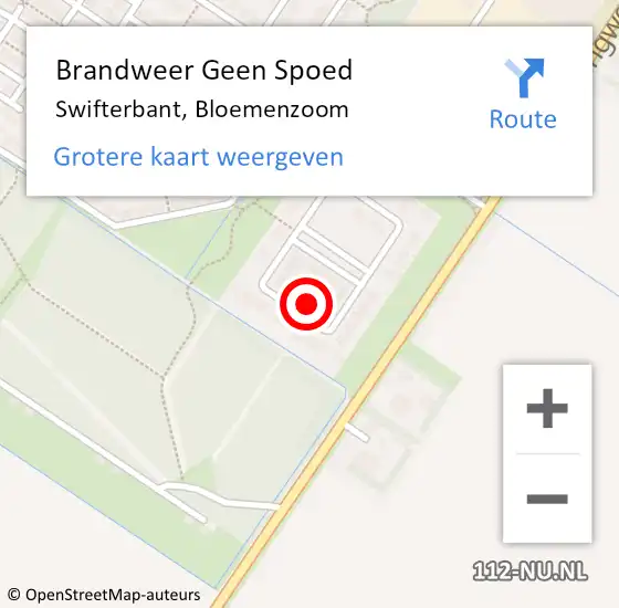 Locatie op kaart van de 112 melding: Brandweer Geen Spoed Naar Swifterbant, Bloemenzoom op 24 februari 2022 09:04
