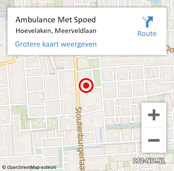 Locatie op kaart van de 112 melding: Ambulance Met Spoed Naar Hoevelaken, Meerveldlaan op 24 februari 2022 09:36