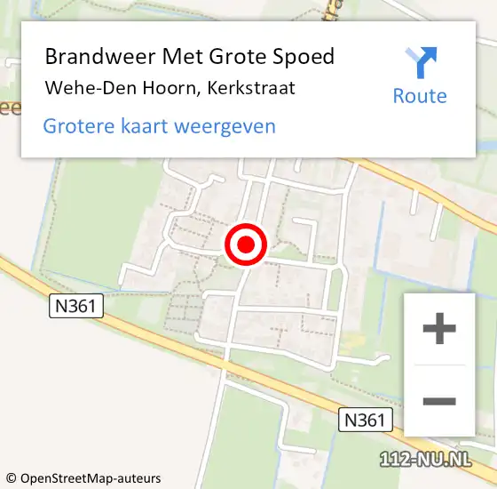 Locatie op kaart van de 112 melding: Brandweer Met Grote Spoed Naar Wehe-Den Hoorn, Kerkstraat op 7 oktober 2013 18:09