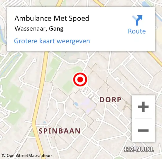 Locatie op kaart van de 112 melding: Ambulance Met Spoed Naar Wassenaar, Gang op 24 februari 2022 10:00