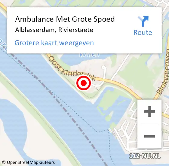 Locatie op kaart van de 112 melding: Ambulance Met Grote Spoed Naar Alblasserdam, Rivierstaete op 24 februari 2022 11:59