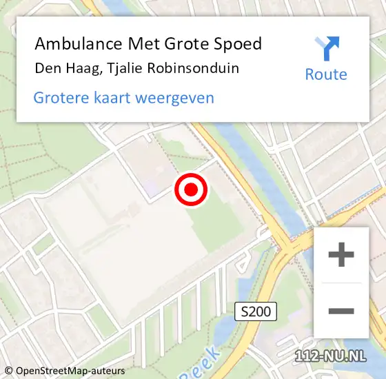 Locatie op kaart van de 112 melding: Ambulance Met Grote Spoed Naar Den Haag, Tjalie Robinsonduin op 24 februari 2022 12:22