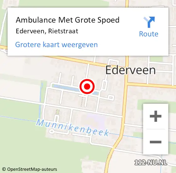 Locatie op kaart van de 112 melding: Ambulance Met Grote Spoed Naar Ederveen, Rietstraat op 24 februari 2022 12:54