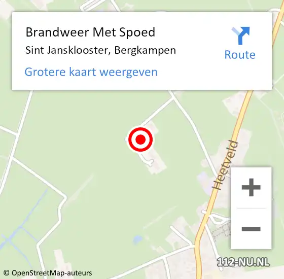 Locatie op kaart van de 112 melding: Brandweer Met Spoed Naar Sint Jansklooster, Bergkampen op 24 februari 2022 13:11