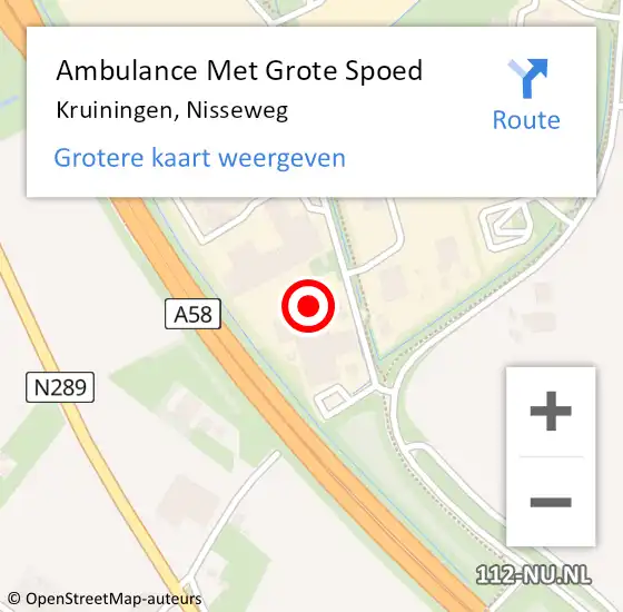 Locatie op kaart van de 112 melding: Ambulance Met Grote Spoed Naar Kruiningen, Nisseweg op 24 februari 2022 14:34