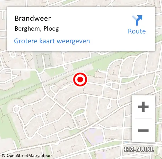 Locatie op kaart van de 112 melding: Brandweer Berghem, Ploeg op 24 februari 2022 14:36