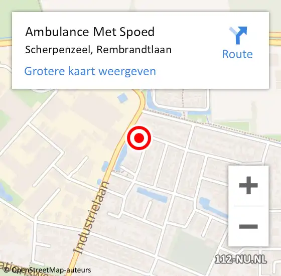 Locatie op kaart van de 112 melding: Ambulance Met Spoed Naar Scherpenzeel, Rembrandtlaan op 24 februari 2022 14:57